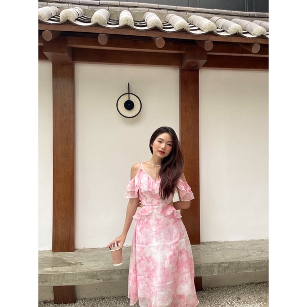 Đầm tơ hồng anh đào Peach blossom