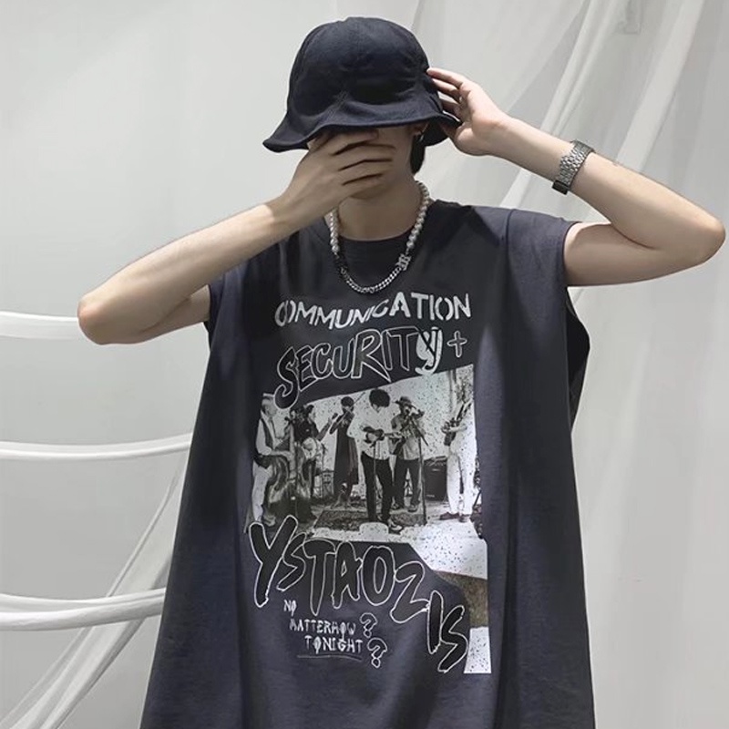 Áo Thun Thể Thao Sát Nách Dáng Rộng Size M-5XL Thời Trang Unisex Phong Cách Hip hop