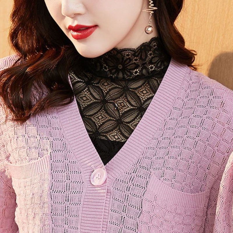 Áo Ren Không Tay Cổ Rùa Màu Trơn Thêu Hoa Đính Đá Có Thể Tháo Rời Màu Sắc Xinh Xắn Dành Cho Nữ