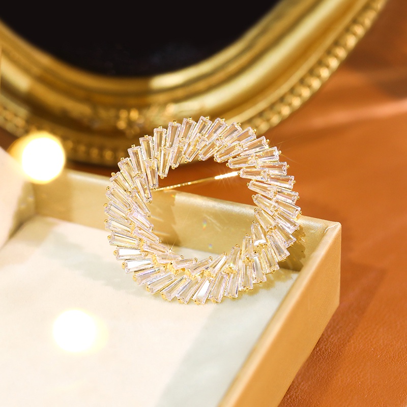 Ghim cài áo ba lô JIUDUOLAN dáng tròn đính đá zircon nhân tạo phong cách Hàn Quốc thời trang thanh lịch cho nữ