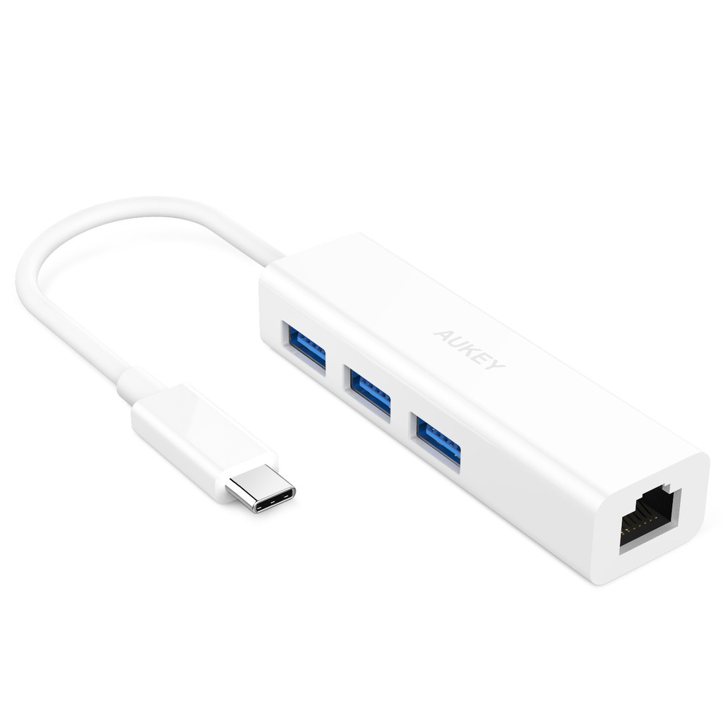 [Mã 2404EL10K giảm 10K đơn 20K] Hub Chia Cổng Type C Sang USB Aukey CB-C17 3 Cổng USB 3.0 Và 1 Cổng Gigabit Ethernet