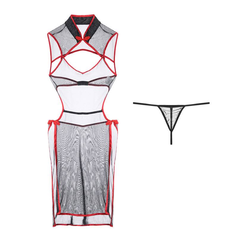 Bộ Đồ Ngủ Kiểu Sườn Xám Hở Lưng Gợi Cảm Cho Nữ