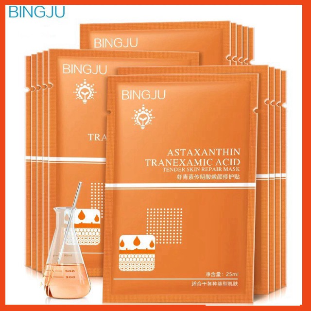 [SALE SHOCK] BINGJU – Mặt nạ chống lão hóa dưỡng ẩm Astaxanthin Tranexamic Acid Tender Skin Repair Mask BIJU07