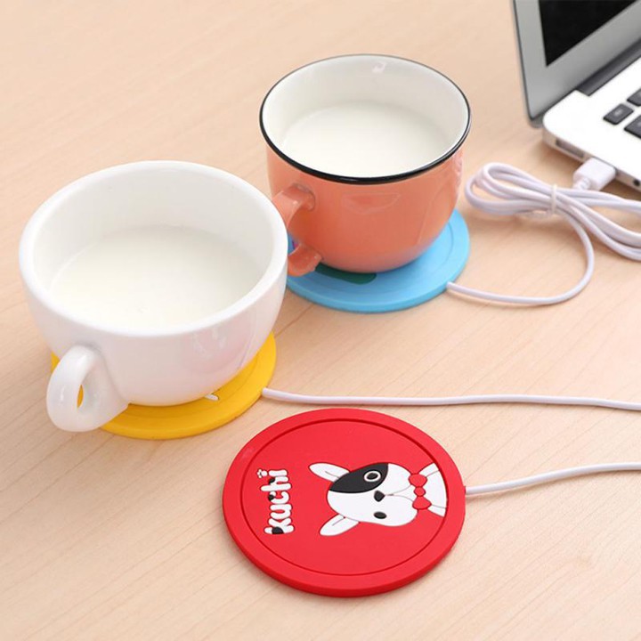 Đế tạo nhiệt hâm nóng trà, cafe, tấm lót cốc dễ thương chân cắm USB - Beetech vn