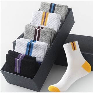 Combo 05 đôi tất cổ cao nam đẹp HUTA TC155 cotton khử mùi chống thối chân