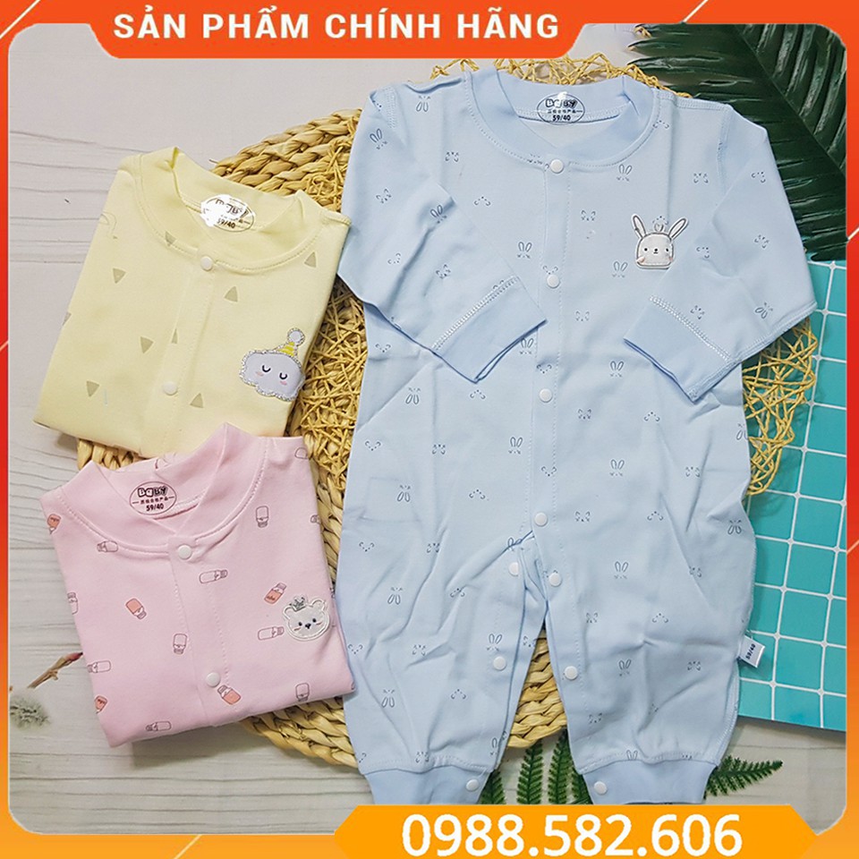 Body Dài Tay Nỉ Cotton Mềm Mại Cho Bé Cúc Cài Giữa (Ảnh Thật) Cho Mùa Thu Đông