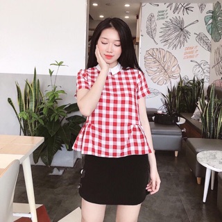 Sơ mi kẻ caro babadoll
