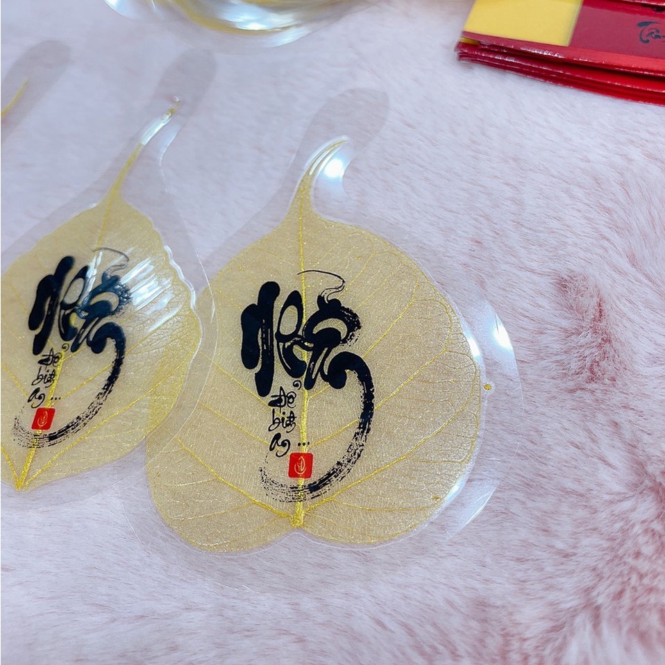 Lá bồ đề - Lá mạ vàng, size bé, phù hợp để trong ốp điện thoại, trong ví mang theo bên mình