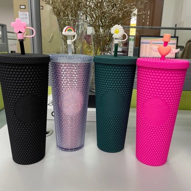 Cốc uống nước có ống hút thiết kế kiểu vỏ sầu riêng họa tiết 710ml Starbucks có thể tái sử dụng làm quà tặng độc đáo