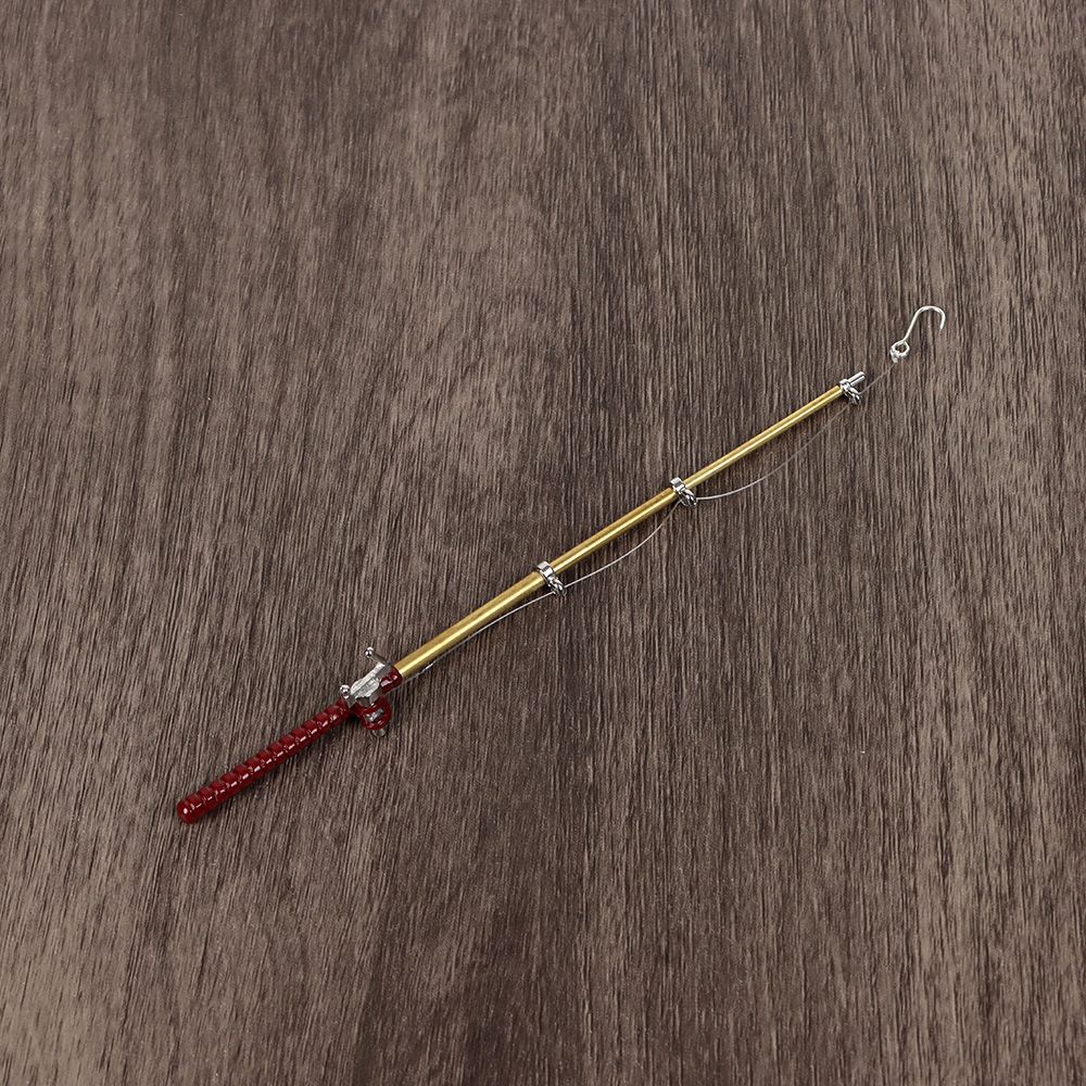 Mô hình cần câu lưới đánh cá mini 1:12 trang trí nhà búp bê