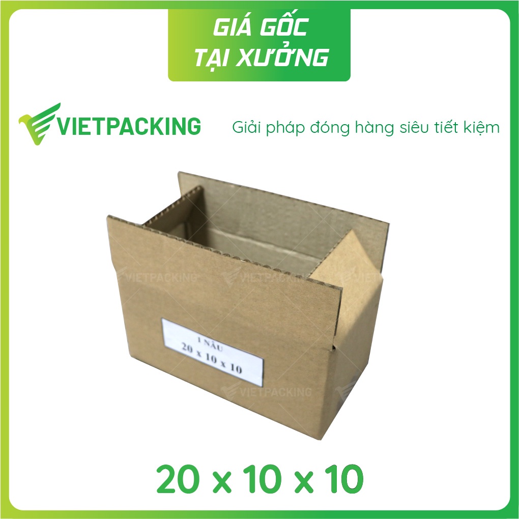 20x10x10 (1 Nâu) - 25 hộp carton đóng gói hàng COD tiết kiệm