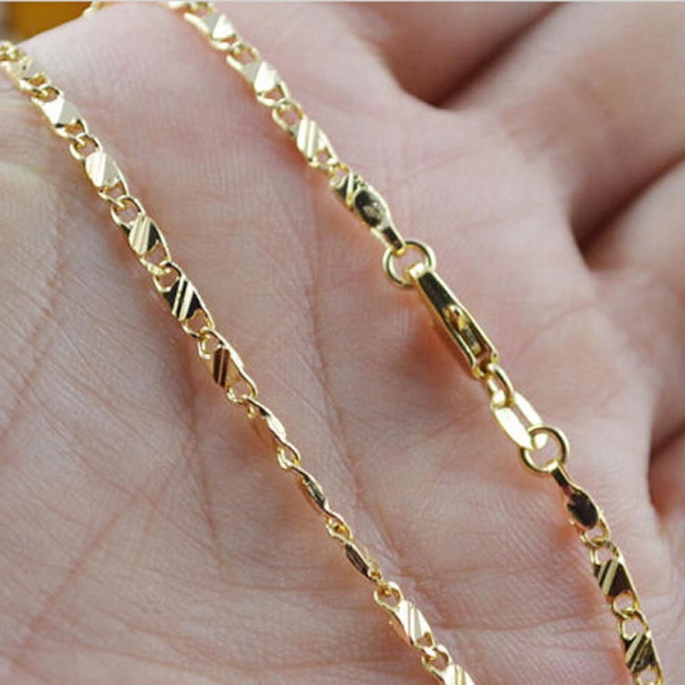 Vòng cổ màu vàng 18k 16-30 inch thời trang cho nam và nữ