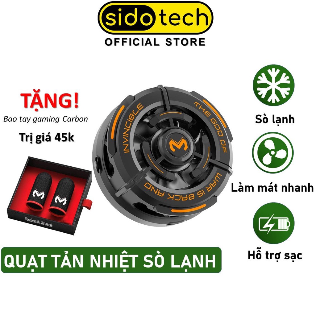 Quạt tản nhiệt điện thoại sò lạnh SIDOTECH CX02 nam châm từ tính gaming đèn led RGB chơi game mobile FF Liên Quân PUBG