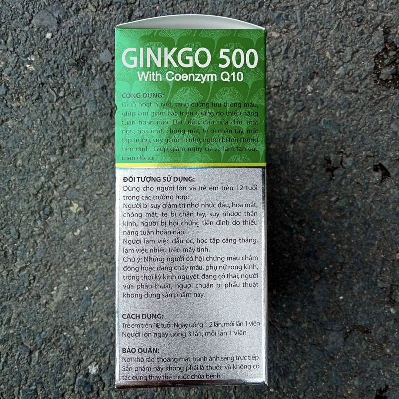 BRAIN Ginkgo 500-Giúp Hoạt Huyết, Tăng Cường Lưu Thông Máu