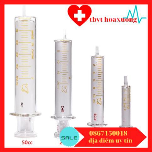 Bơm Tiêm Thuỷ Tinh Các Kích Cỡ 5ml, 10ml, 20ml, 30ml, 50ml, 100ml