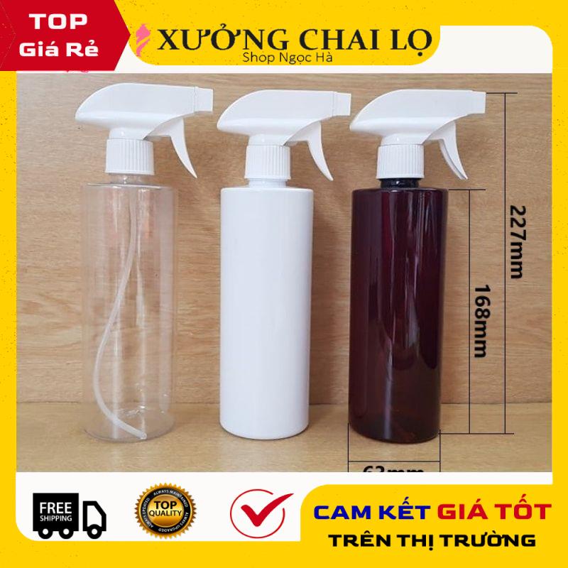 Chai Xịt Phun Sương ❤ GIÁ RẺ NHẤT ❤ Chai nhựa pet Vòi Xịt Kính 500ml Trong Cao rỗng chiết mỹ phẩm, dung dịch .