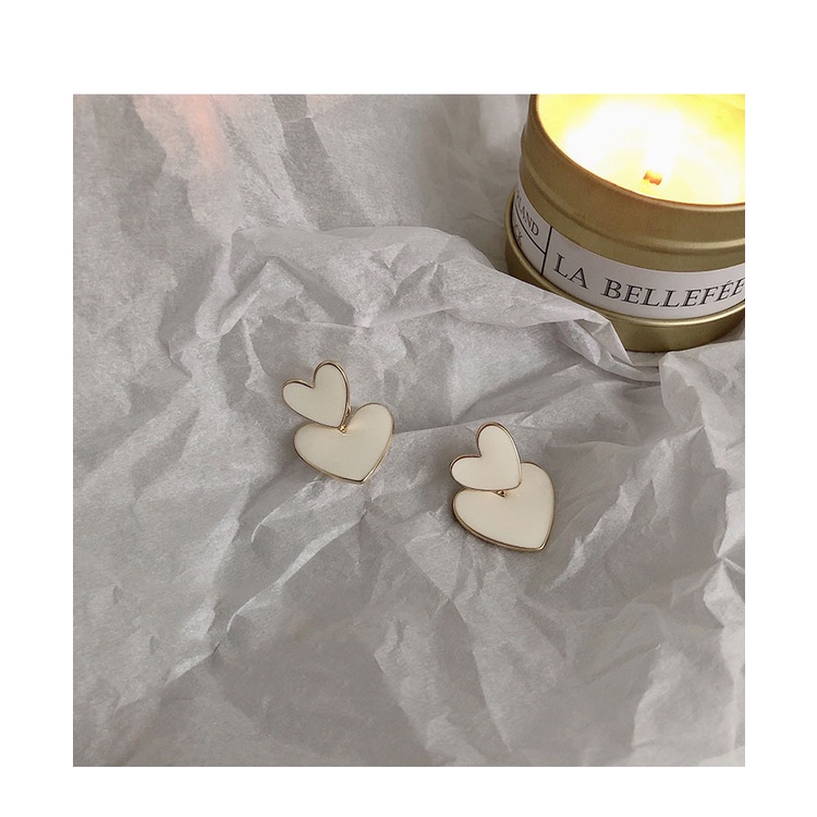 Khuyên tai nữ hình trái tim thời trang Hàn Quốc xinh xắn
