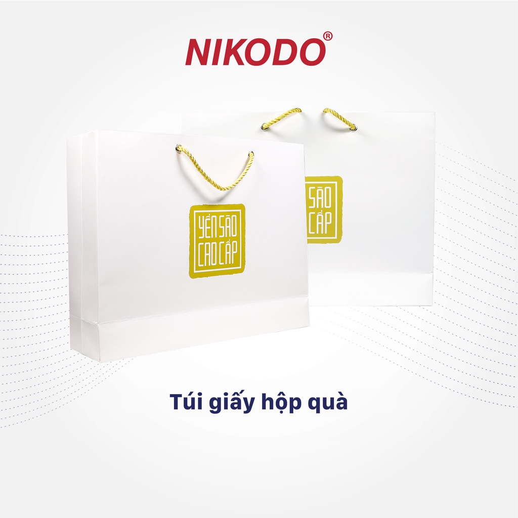 Túi quà tặng giấy Ivory định lượng 250gsm, có quai, đựng yến, thực phẩm, quần áo, mỹ phẩm - Bao bì, đóng gói - Nikodo