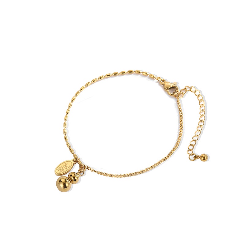 Vòng Tay Thép Titan 18k Không Gỉ Chống Nước Không Phai Màu Thời Trang Đơn Giản Cho Nữ