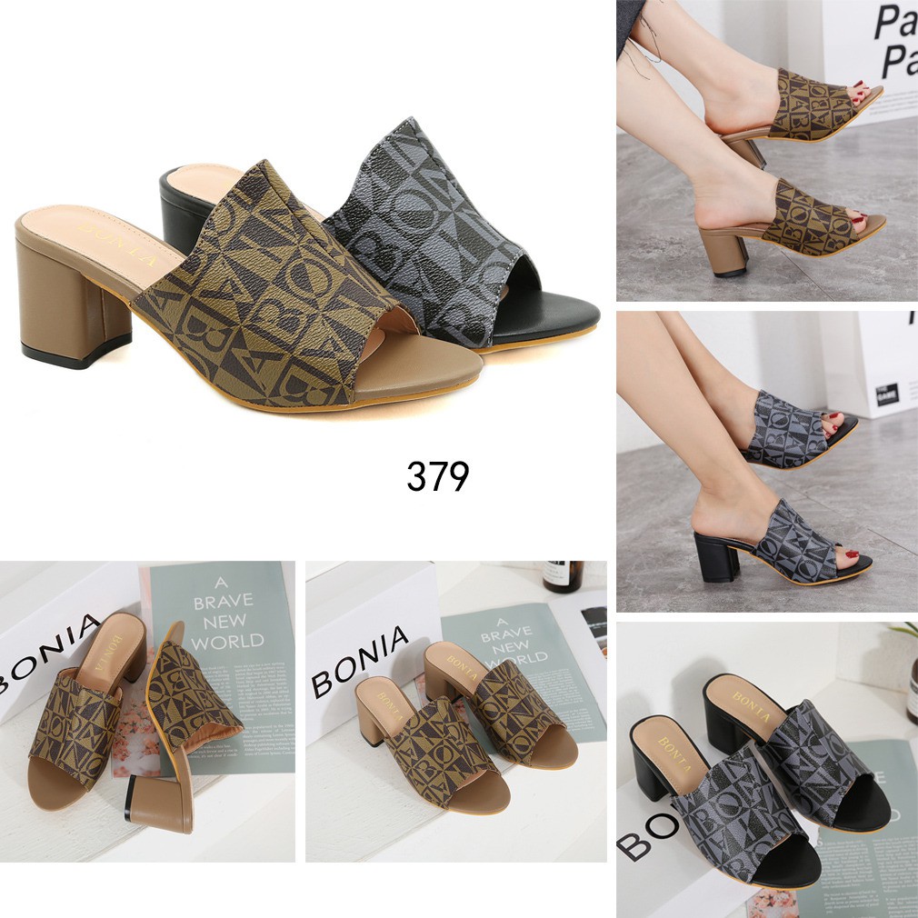 Giày Sandal Cao Gót Thời Trang Sành Điệu Bonia Monogram 379 55