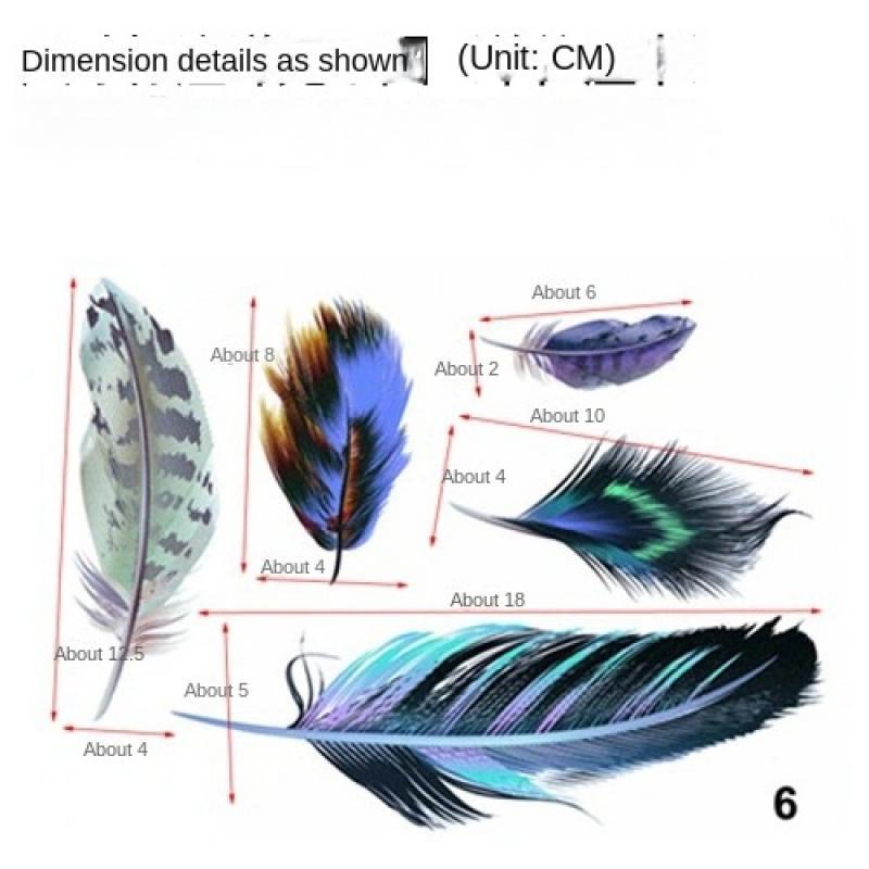 Mới Sticker Dán Xe Hơi Hình Lông Vũ 3D