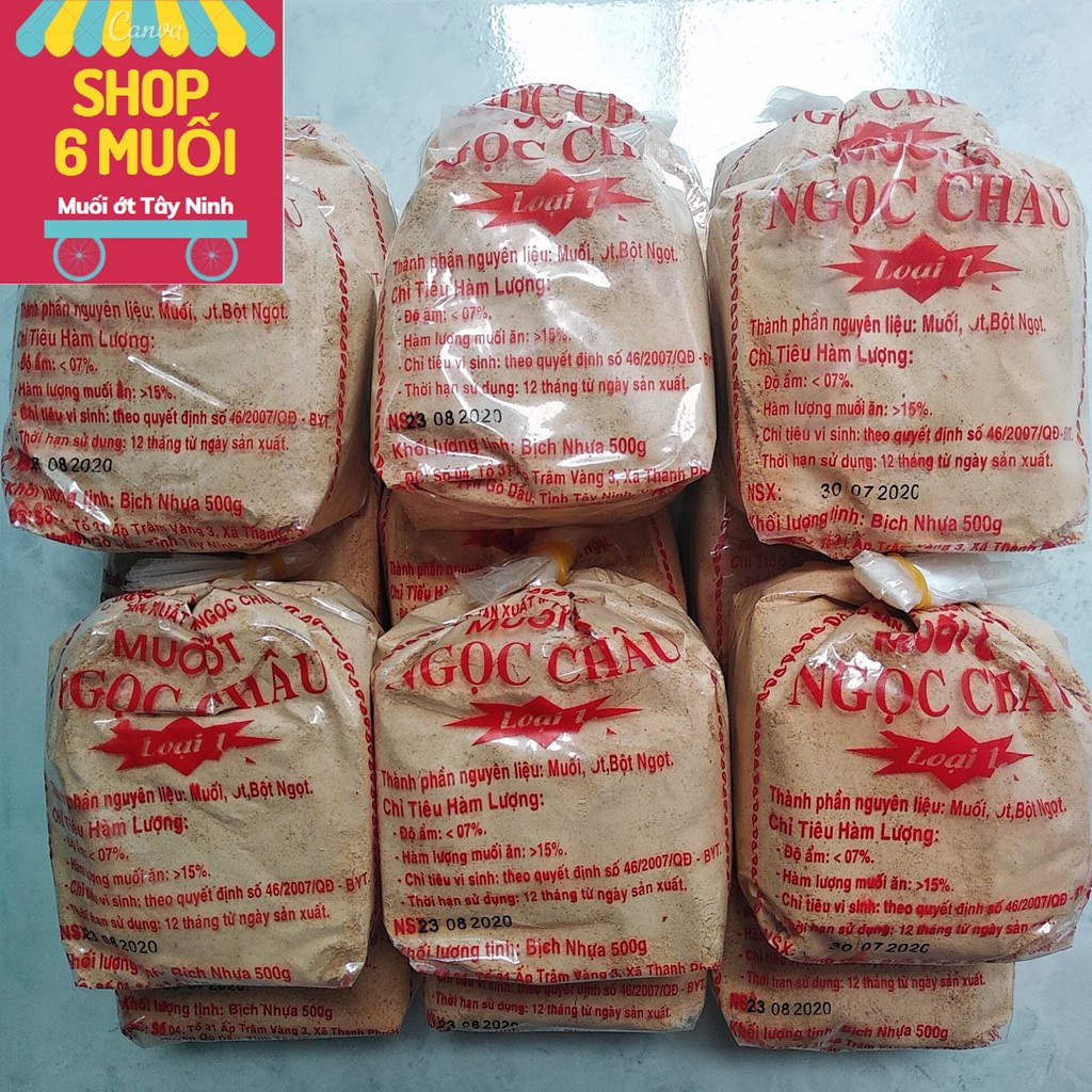 [Ảnh thật] [500gr] Muối ớt Tây Ninh Ngọc Châu loại I *BỘT NHUYỄN* (ăn chay được, có tỏi) | BigBuy360 - bigbuy360.vn