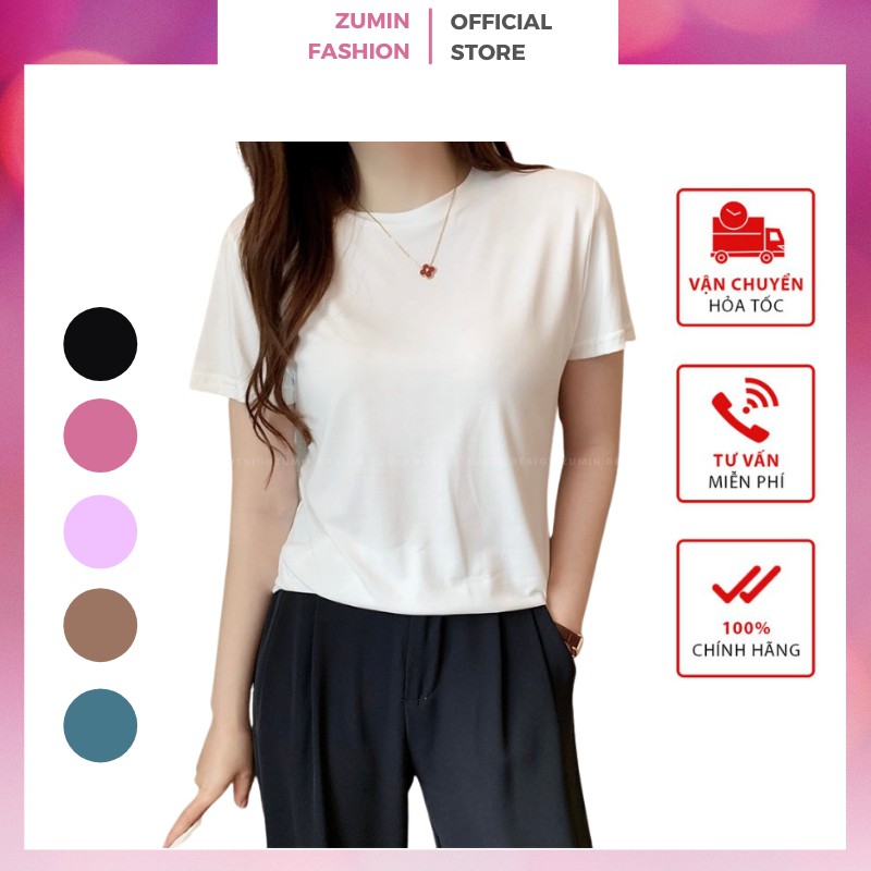 Áo phông cộc tay nữ, áo thun nữ nhiều màu chất cotton thoáng mát