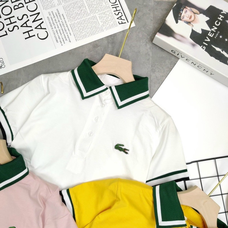 ÁO PHÔNG NỮ CỔ BẺ TAY BO PHỐI VIỀN MÀU