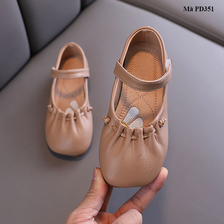 Giày búp bê cho bé gái từ 1-10 tuổi da mềm đế dẻo PD351