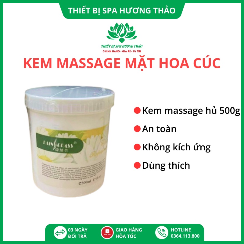 Kem massage mặt hoa cúc, mùi thơm dễ chịu, massage trơn tay cho spa