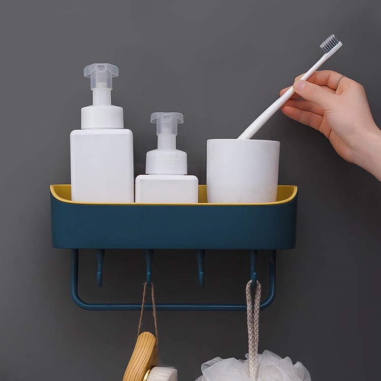 Kệ Nhà Tắm Dán Tường Thông Minh nhựa 2 lớp chắc chắn - Kệ để đồ nhà tắm, bếp