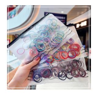 Set 100 Dây Cột Tóc Co Giãn Nhiều Màu Thời Trang Cho Nữ
