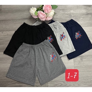 Quần đùi cho bé 9m-6 tuổi vải cotton thêu logo nhện, Quần cộc bé trai co giãn thấm hút mồ hôi tốt