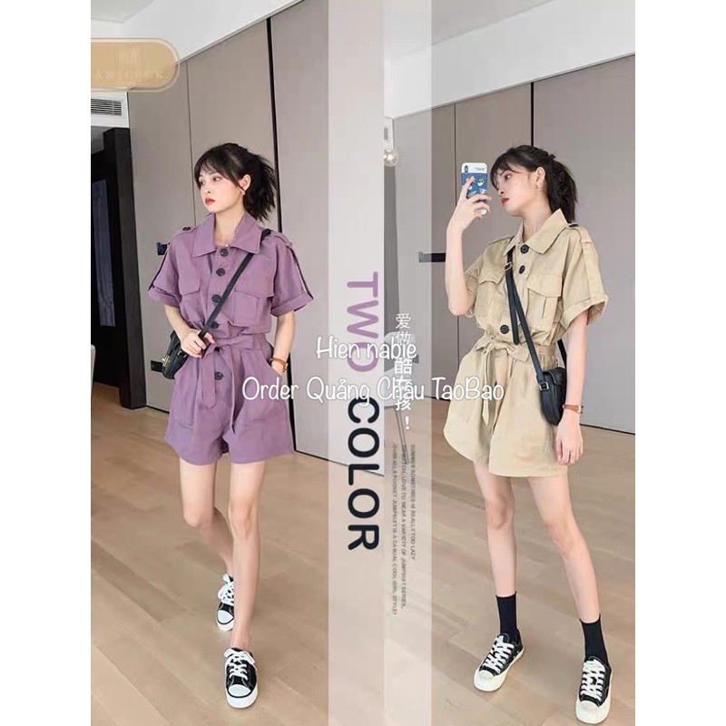 Jumpsuit túi hộp kèm belt