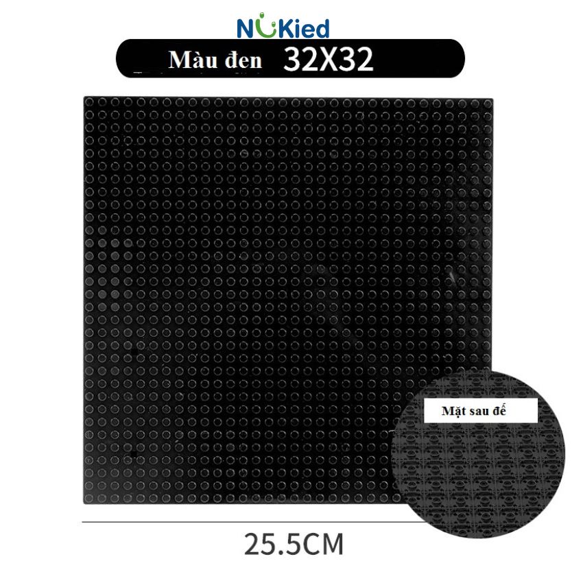 Tấm lót nền đế trưng bày lego 2 mặt dày mẫu mới đế Base KT  25,5x25,5 1024 nút hạt
