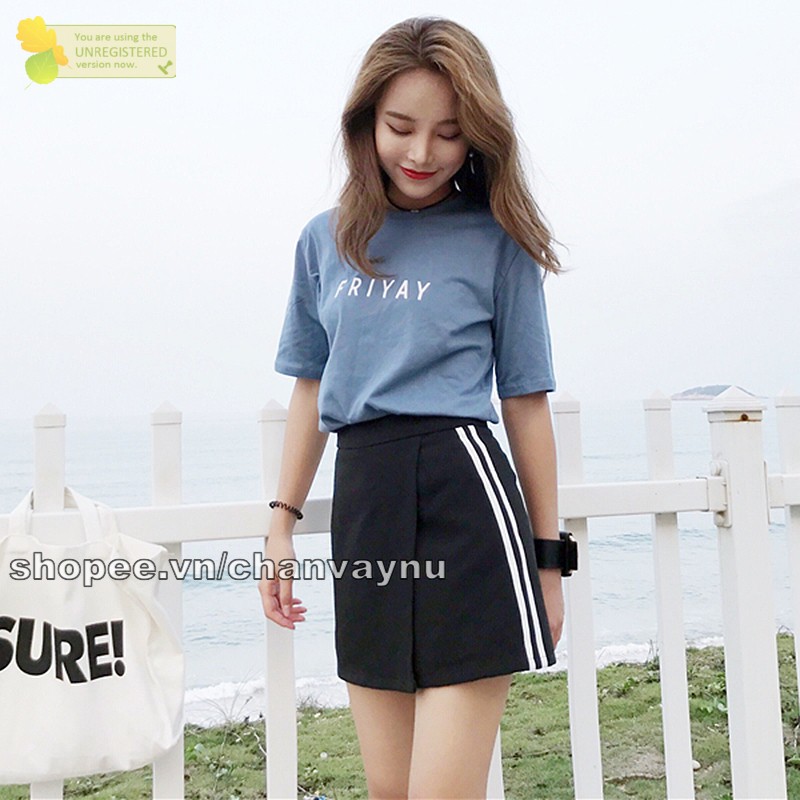 Quần Giả Váy Vạt Chéo 2 sọc