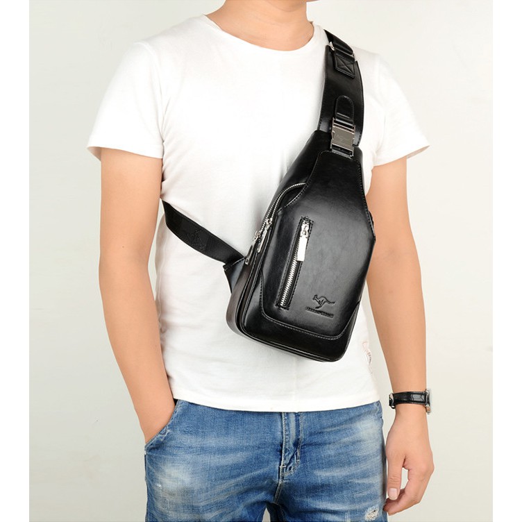 Túi đeo chéo nam da Pu chống nước, túi chéo nam nhiều ngăn tiện dụng, túi đeo chéo mini Hàn Quốc, túi nam TC75 | BigBuy360 - bigbuy360.vn