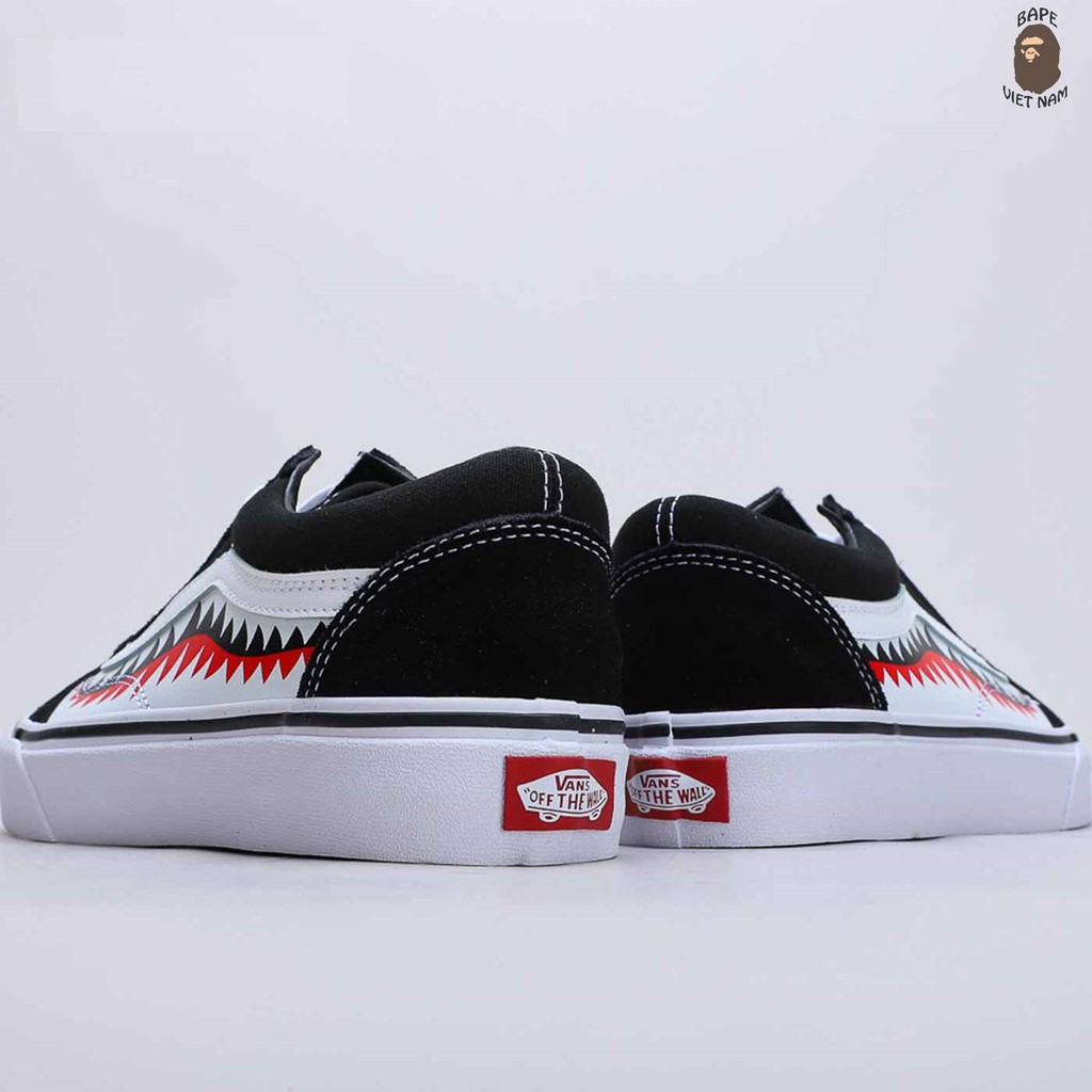 [FREESHIP + Tặng Vớ BAPE] Giày V.a.n.s Old Skool x Bape Shark, Giày V.a.n.s cá mập Màu đen full Size từ 36 - 43 BapeVN