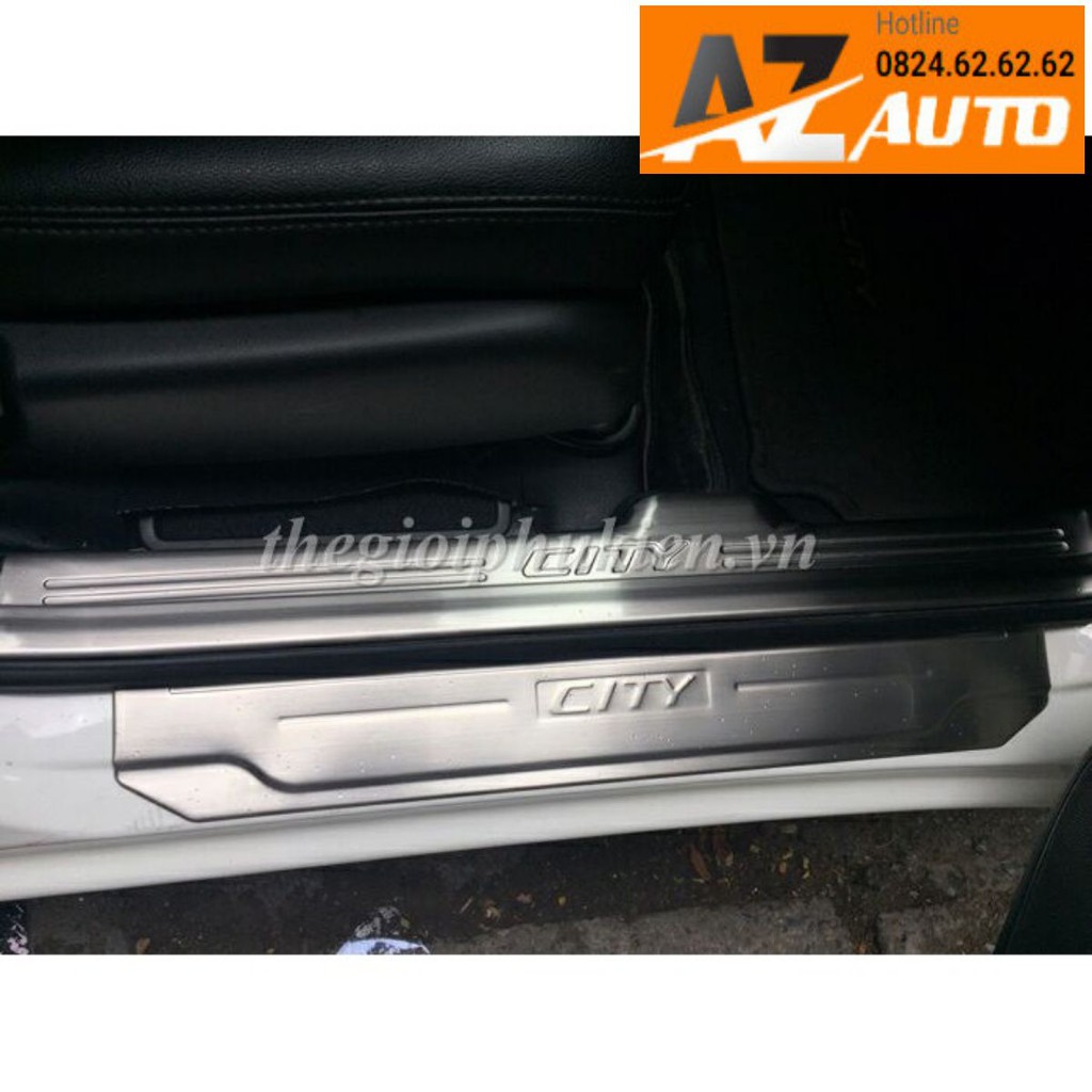 Ốp bậc cửa, Nẹp bước chân Honda City 2016-2022 INOX(hàng cao cấp)