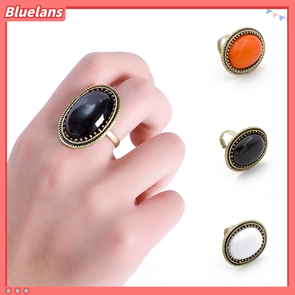 Nhẫn hở hình oval thời trang retro dành cho nữ