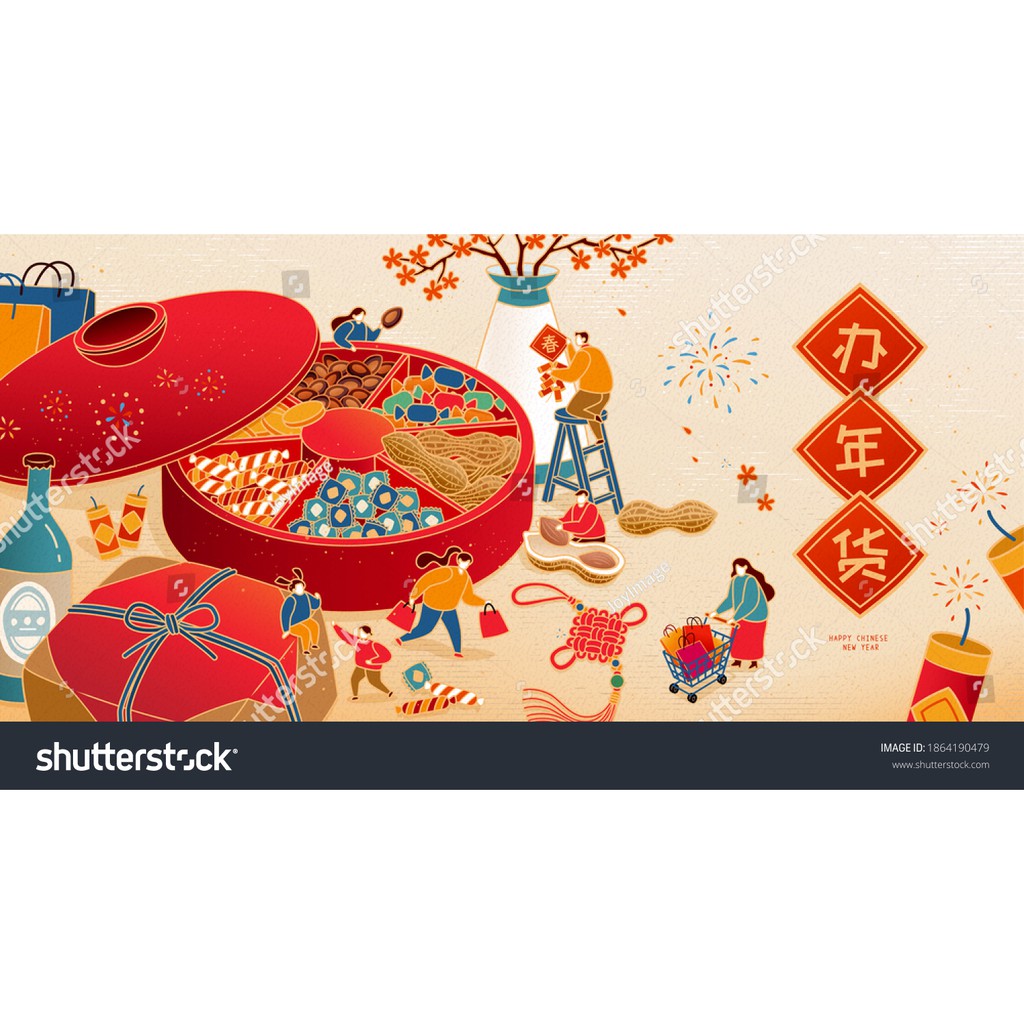 Tranh dán Tết chất liệu Vải Lụa 3D kích thước 200x150cm chèn chữ miễn phí