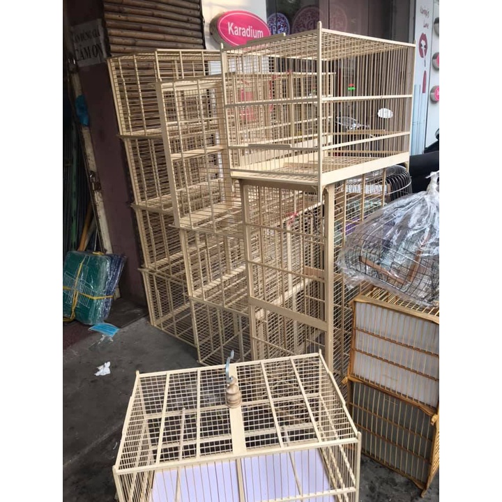 Khung lồng chim Halosung khung lồng tập lực nan trúc 50*25*30 nan mau 1,1cm siêu đẹp LC97