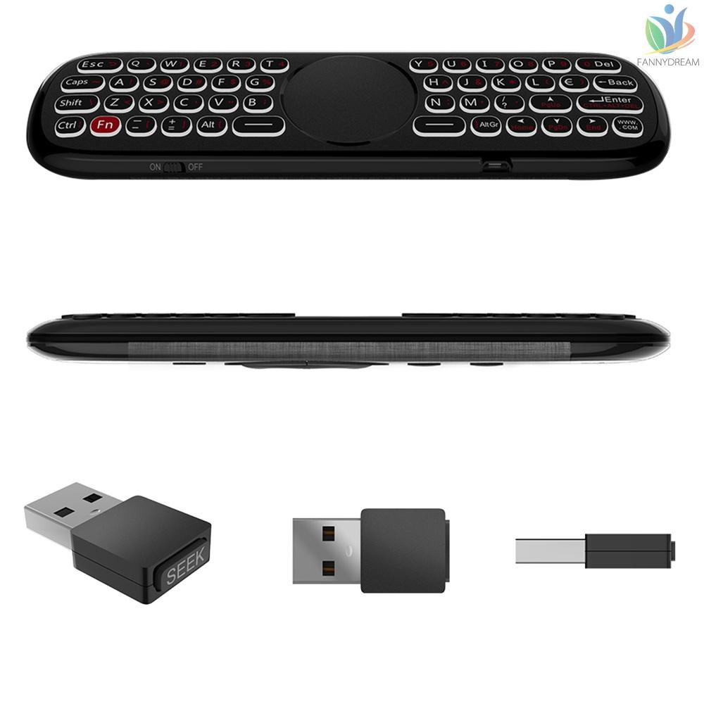 Bàn phím không dây Chuột bay kiêm bàn phím mini không dây Wechip W2 Pro điều khiển từ xa bằng giọng nói 2.4G có mic cho