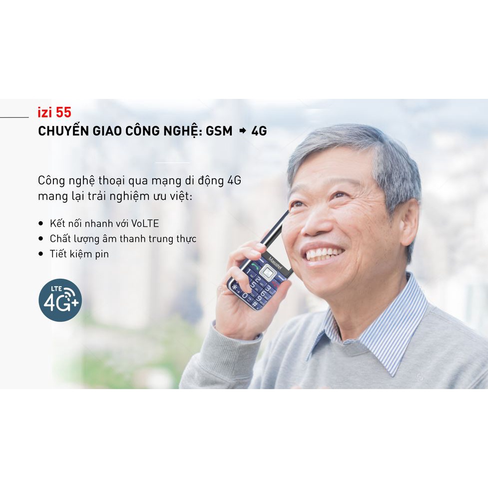 Điện thoại Masstel IZI 55 4G chắc chắn , Loa siêu to - Hàng chính hãng - Mới nguyên seal - Bảo hành 12 tháng