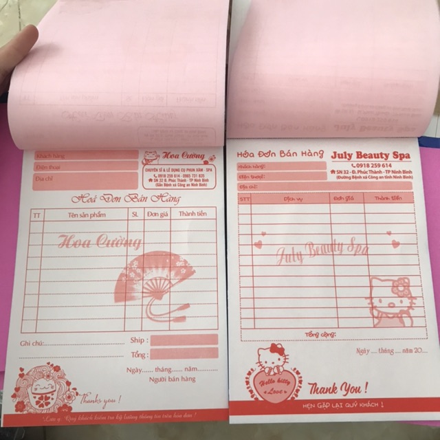 Hoá đơn in tên theo yêu cầu