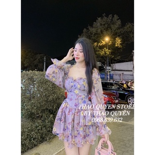 đầm hoa voan lụa