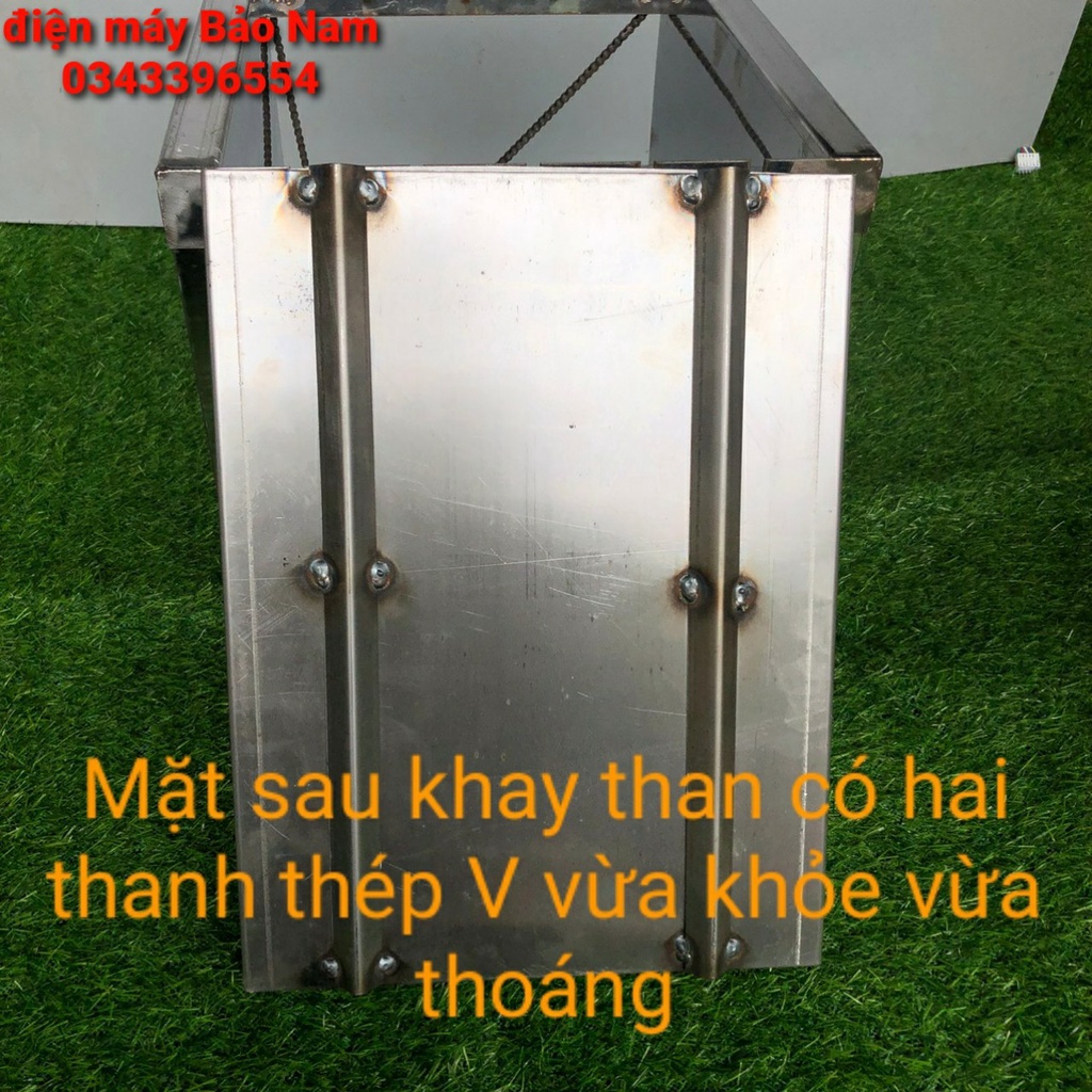 Máy nướng thịt chả lò quay gà vịt mini bếp nướng than hoa mô tơ tự động chuẩn