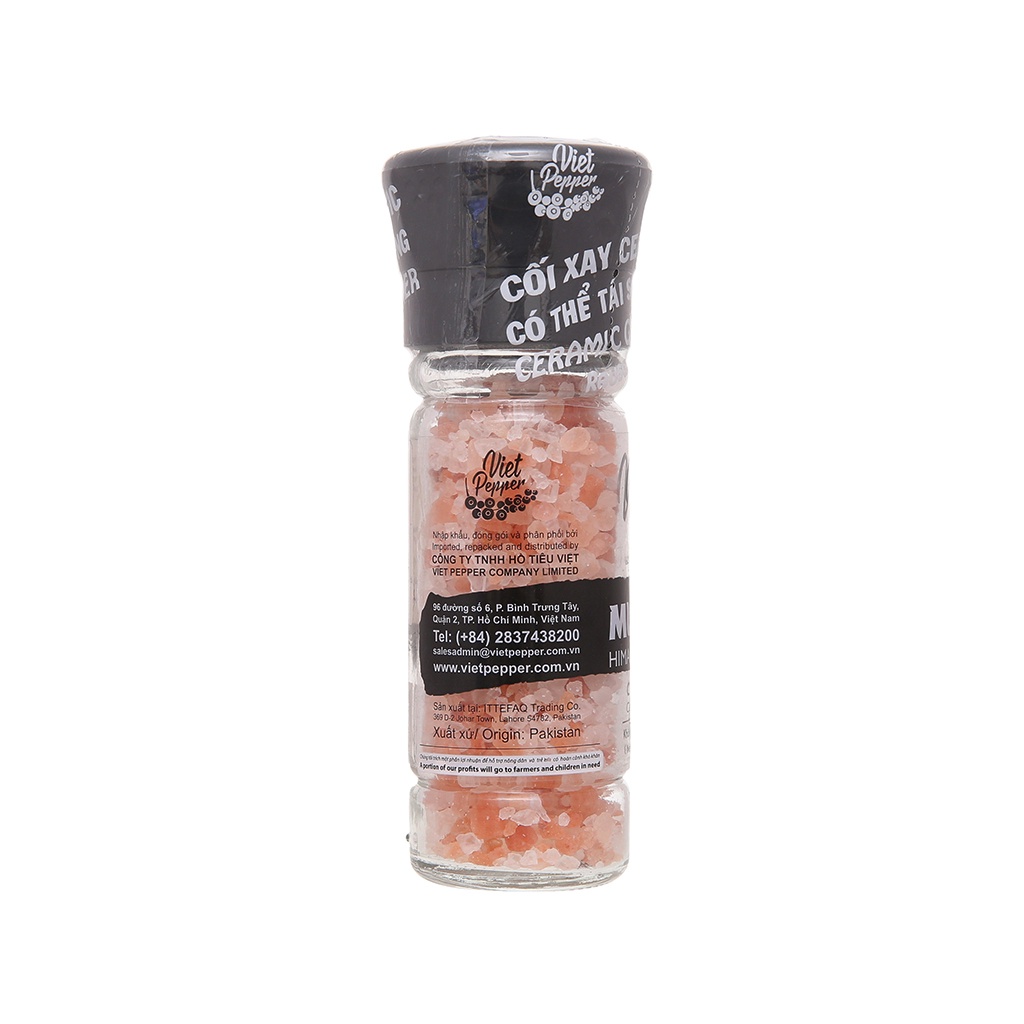 Muối Hồng Himalaya Dạng Hạt Hũ Có Nắp Xay Vipep 120g