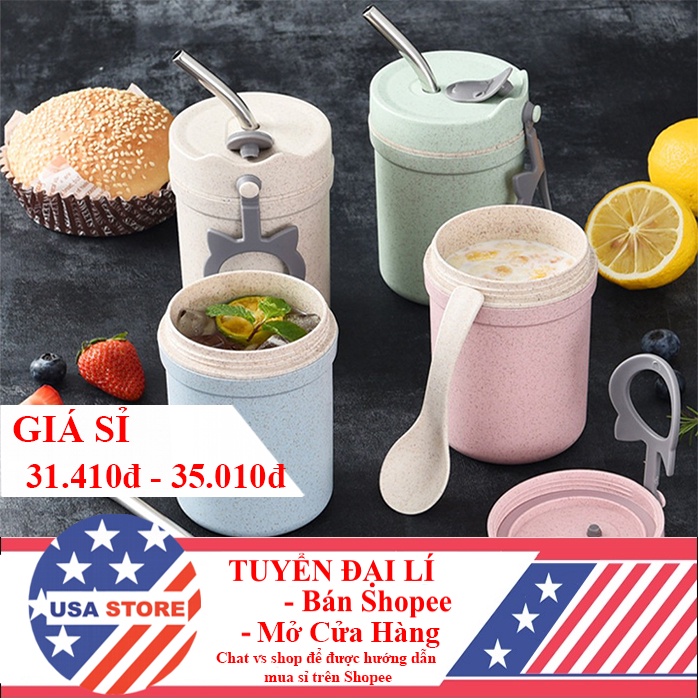 Cốc Đựng Canh Trưa Văn Phòng - Chất Liệu Lúa Mạch An Toàn