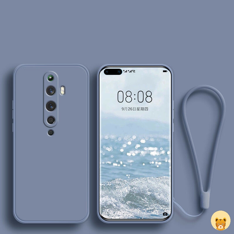 Ốp Điện Thoại TPU Silicone Mềm Đơn Giản Thời Trang + Dây Đeo Cho Oppo Reno 2 Reno 2F 2Z